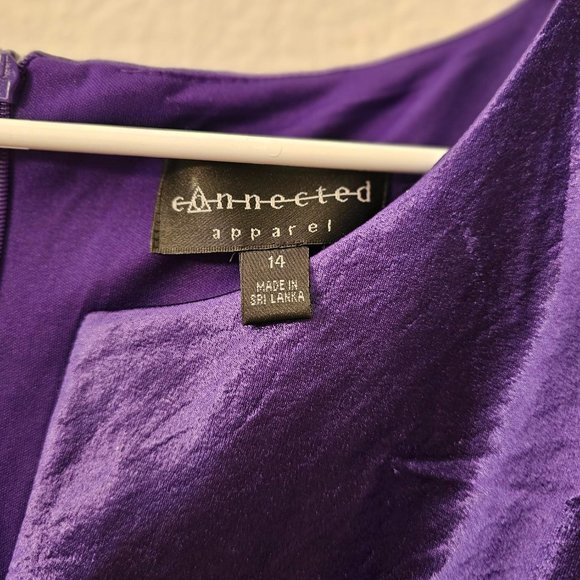 CONNECTED Apparel Women's Dress Size 14, Purple Ruched Front - NWOT - Picture 5 of 8